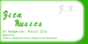 zita musics business card